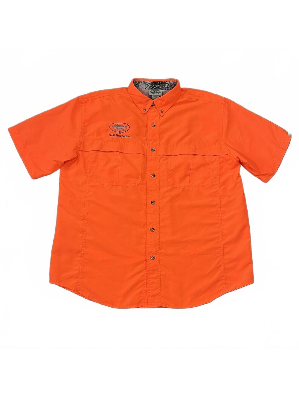 Game Guard Mens Blaze Orange Short Sleeve Vented Hunting Shirt Size Large